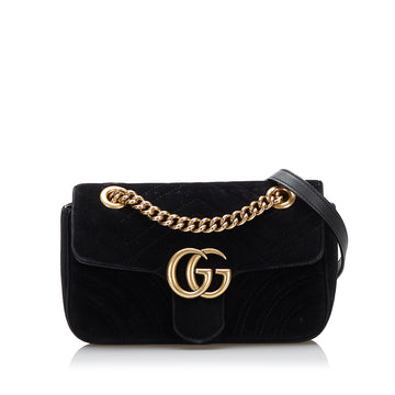 Gucci GG Marmont Matelasse Velvet Shoulder Bag