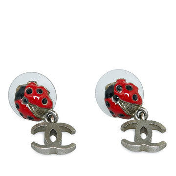 CHANEL CC Dangle Lady Bug Motif Earrings Costume Earrings