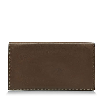 HERMES Box Calf Citizen Twill Wallet Long Wallets