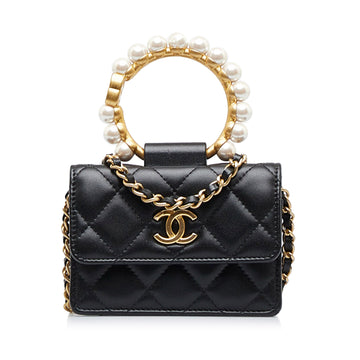 CHANEL Pearl Crown Clutch On Chain Crossbody Bag