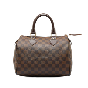 LOUIS VUITTON Damier Ebene Speedy 25 Boston Bag