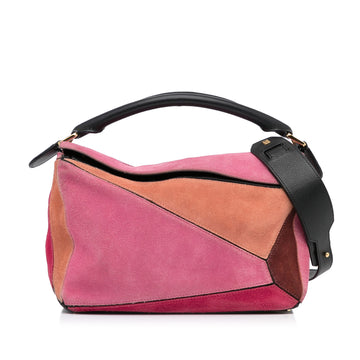 LOEWE Medium Tricolor Suede Puzzle Bag