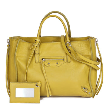 Balenciaga Jaune Citronnade Goatskin Leather Papier Mini Shoulder Bag