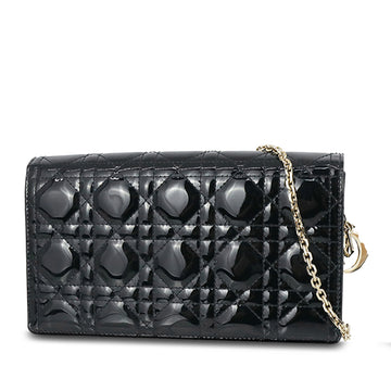 DIORCannage Patent Lady  Wallet On Chain Crossbody Bag