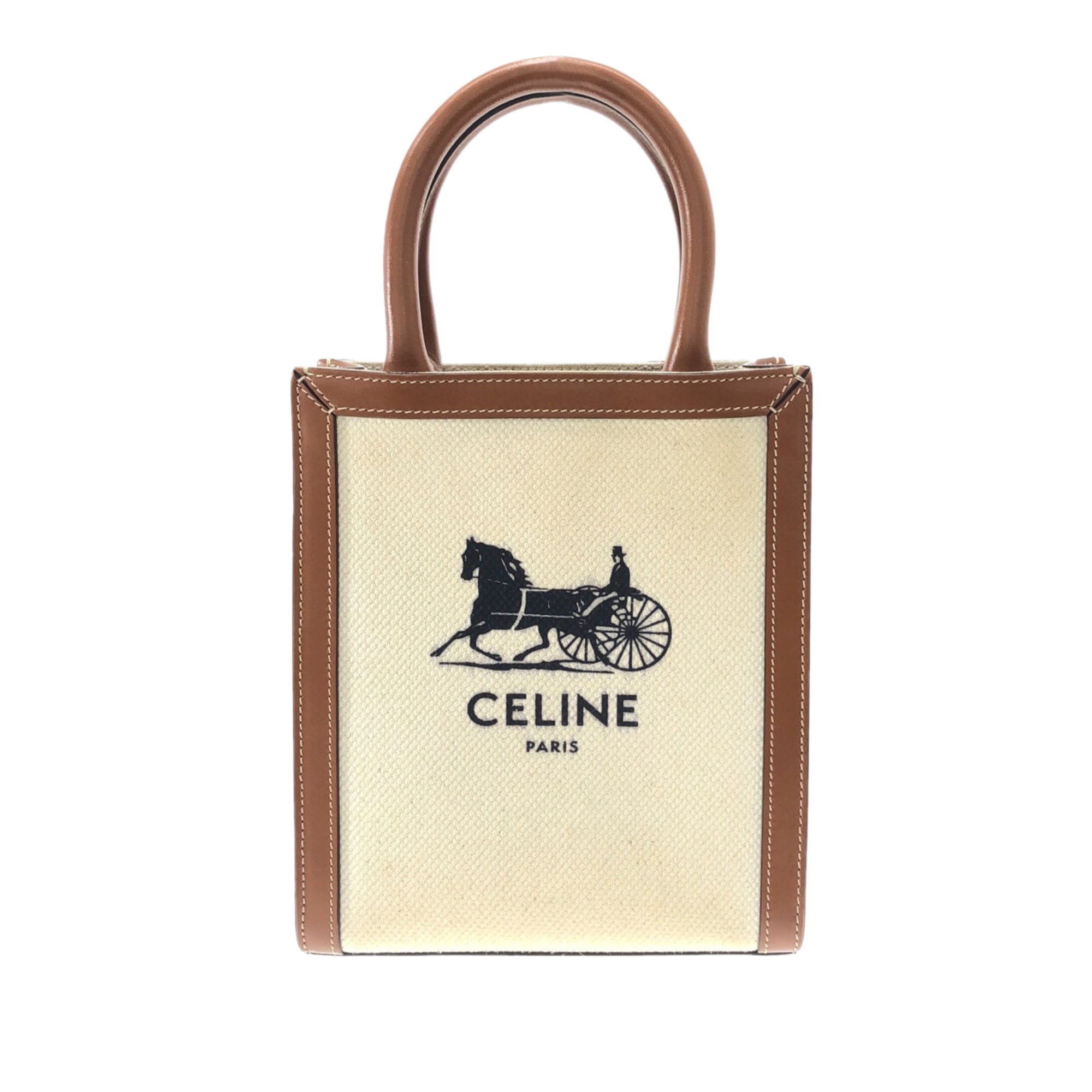 CELINE Mini Logo Vertical Cabas Tote Satchel