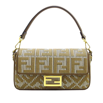 FENDI Houndstooth Zucca Baguette