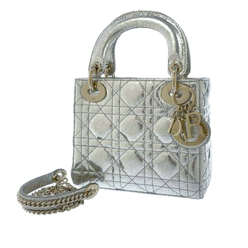 DIORMini Crackled Patent Deerskin Cannage Lady  Satchel