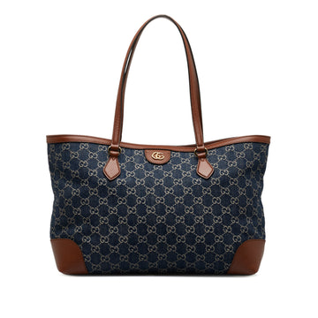 GUCCI Medium GG Denim Ophidia Shopping Tote Tote Bag