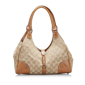 Gucci GG Canvas Nailhead Jackie Bardot Shoulder Bag