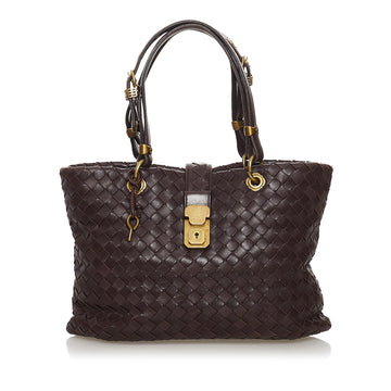 Bottega Veneta Intrecciato Roma Leather Handbag