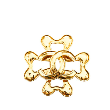 CHANEL CC Clover Brooch Costume Brooch