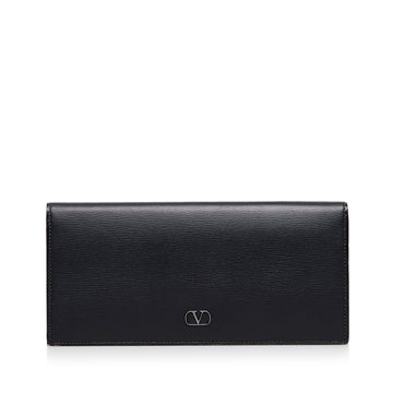 VALENTINO Leather Bi-Fold Wallet Long Wallets