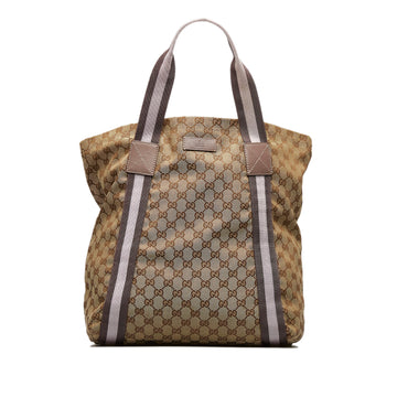 GUCCI GG Canvas Web Tote Bag