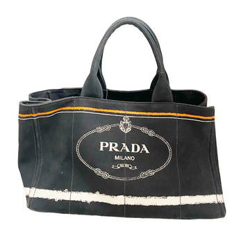 PRADA Canapa Logo Stripes Tote Bag