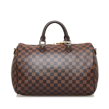 LOUIS VUITTON Damier Ebene Speedy Bandouliere 35 Boston Bag