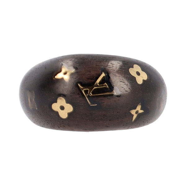 Louis Vuitton Vintage - Wood Silvania Ring - Brown Gold - Wood