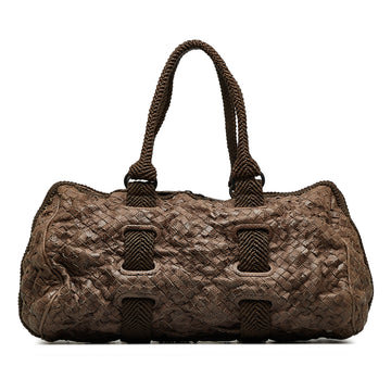 BOTTEGA VENETA Intrecciato Python Leather Tote Bag