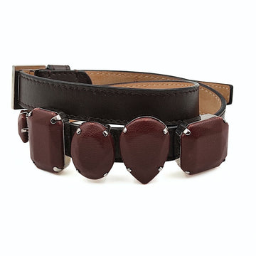 LOEWE Loewe Loewe brown leather bracelet with three wraps