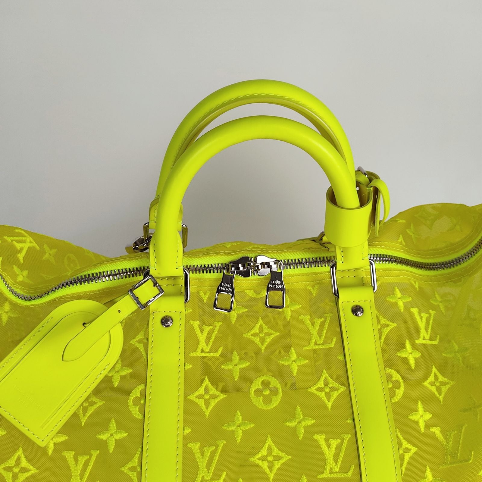 Louis Vuitton Keepall 50 Travel Bag With Shoulder Strap In Fluo Yellow  Canvas