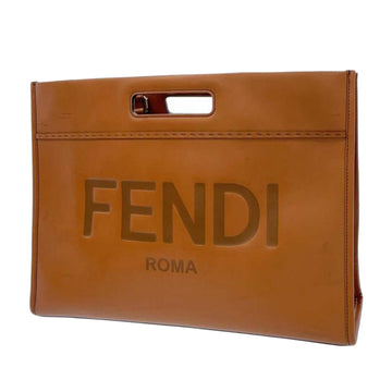 FENDI Logo Cutout Handle Shopper Tote Satchel