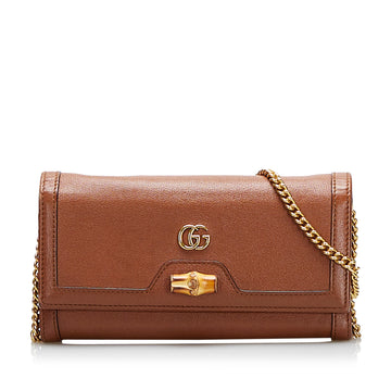 Gucci Bamboo Diana Wallet on Chain Crossbody Bag