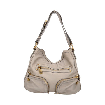 MARC JACOBS Leather Front Pocket Tote Grey