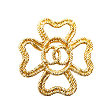 CHANEL CC Clover Brooch Costume Brooch