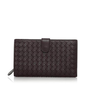 Bottega Veneta Intrecciato Leather Long Wallet Long Wallets