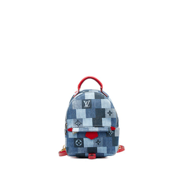 LOUIS VUITTON Monogram Denim Patchwork  Palm Springs Mini Backpack