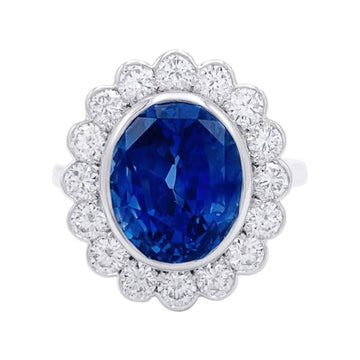 Pompadour sapphire and diamonds ring.