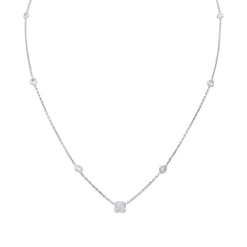 White gold and diamonds necklace.