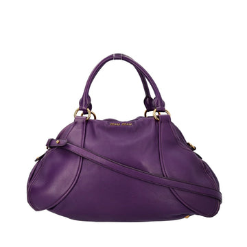 MIU MIU Leather Shoulder Bag Purple