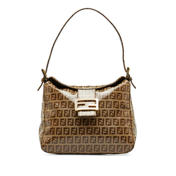 FENDI Crystal Zucchino Double Flap Shoulder Bag