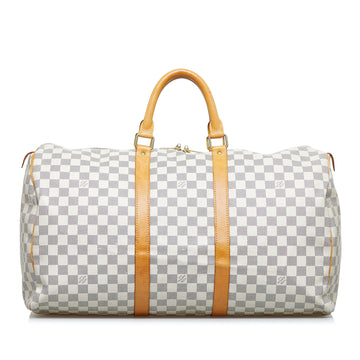 LOUIS VUITTON Damier Azur Keepall 50 Travel Bag