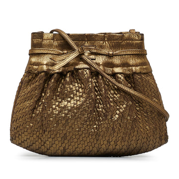 FENDI Woven Leather Crossbody Bag