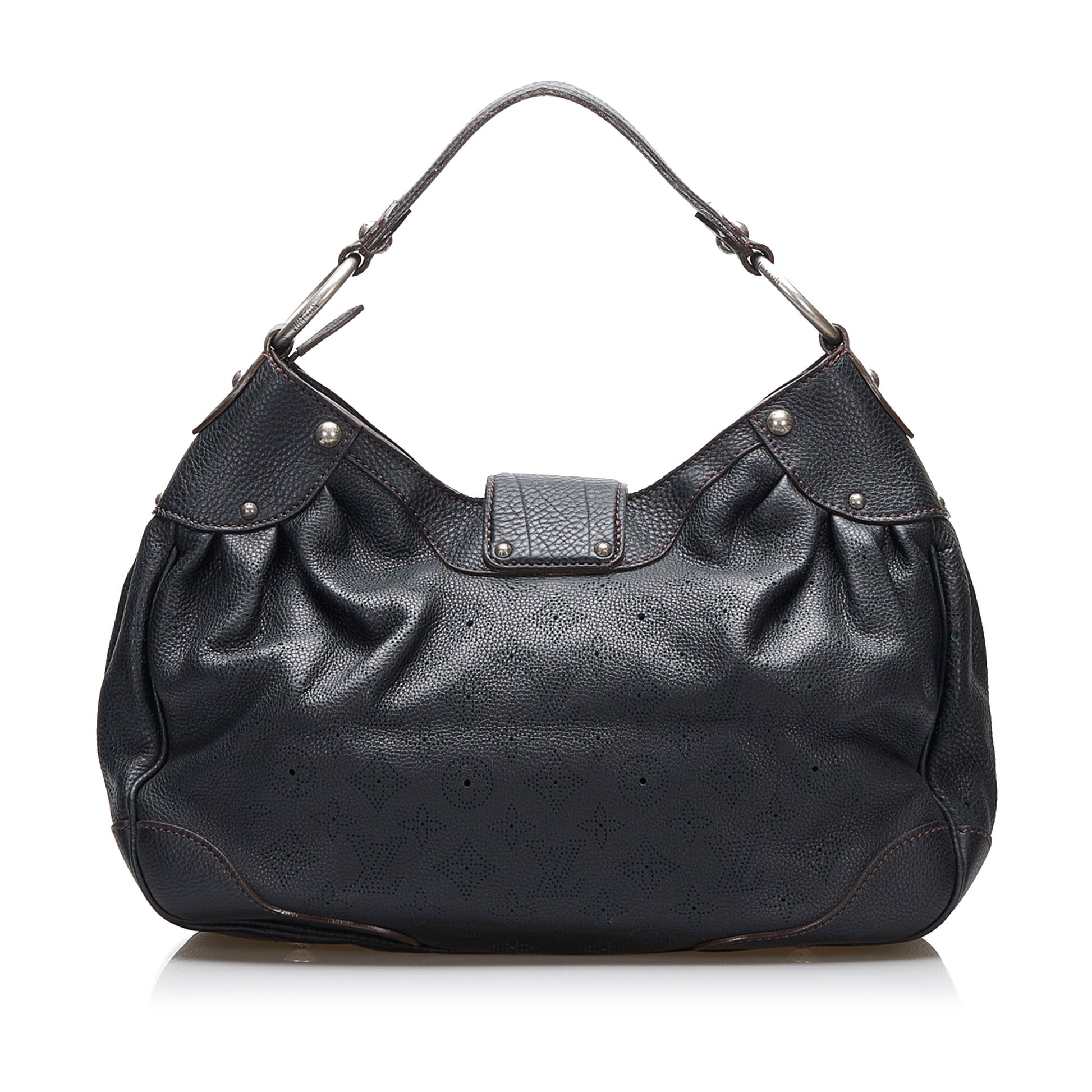 Louis Vuitton Black Monogram Mahina Leather Solar GM Hobo Bag