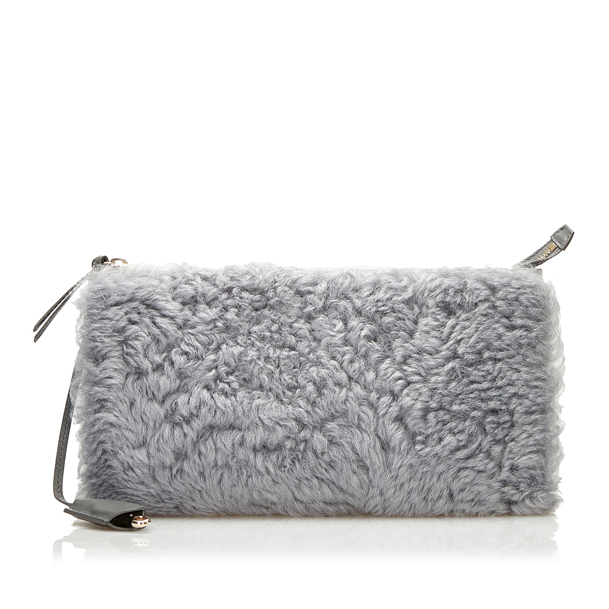 Balenciaga fur store clutch