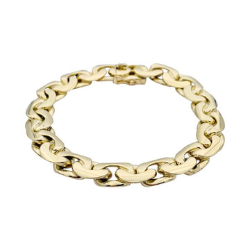 Yellow gold bracelet, C link chain