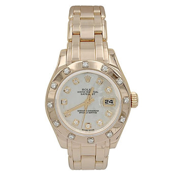 ROLEX gold and diamonds watch ,Pearlmaster collection.