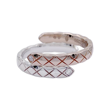 CHANEL pink and white gold ring, Coco Crush Toi et Moi collection, diamonds.