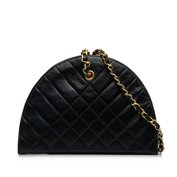 CHANEL Mixed Quilt Half Round Crossbody Bag