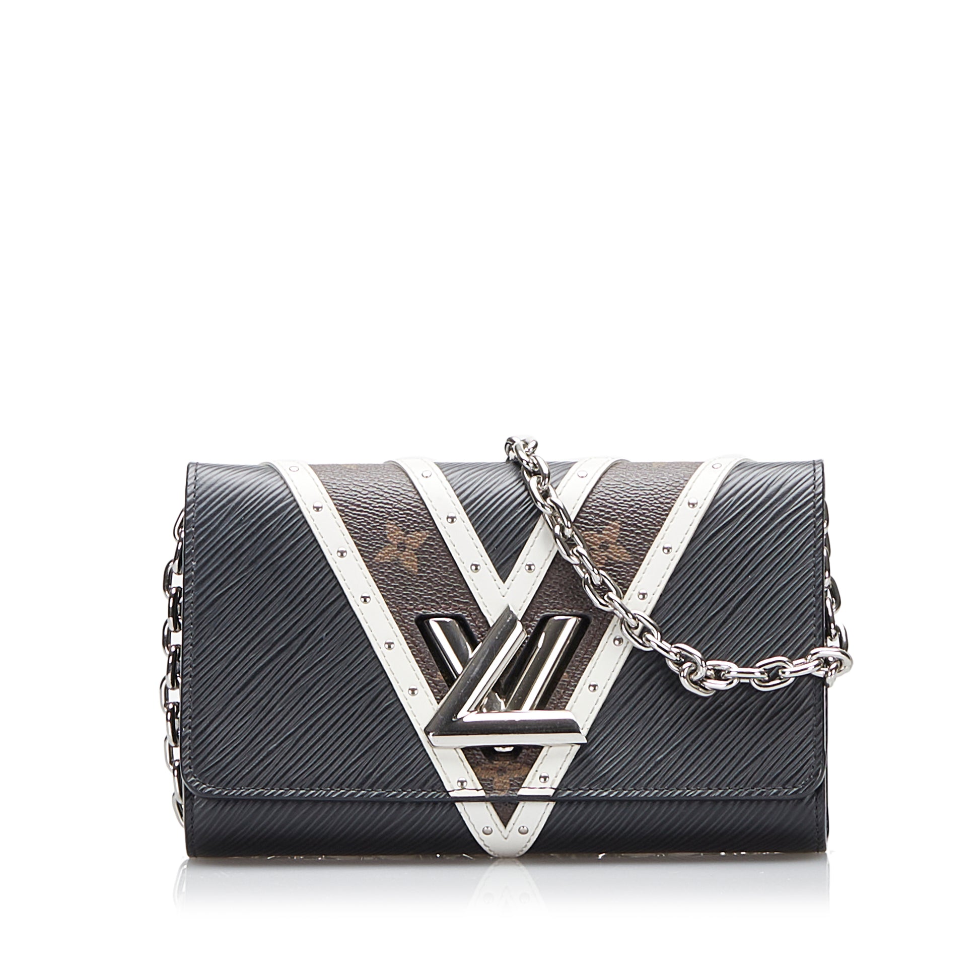 Black Louis Vuitton Epi Monogram Twist Wallet on Chain Crossbody