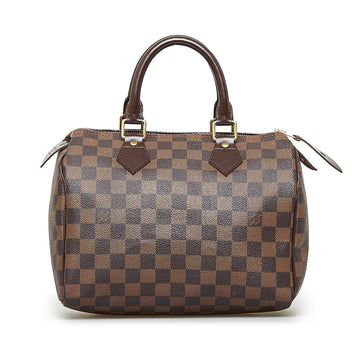 LOUIS VUITTON Damier Ebene Speedy 25 Boston Bag