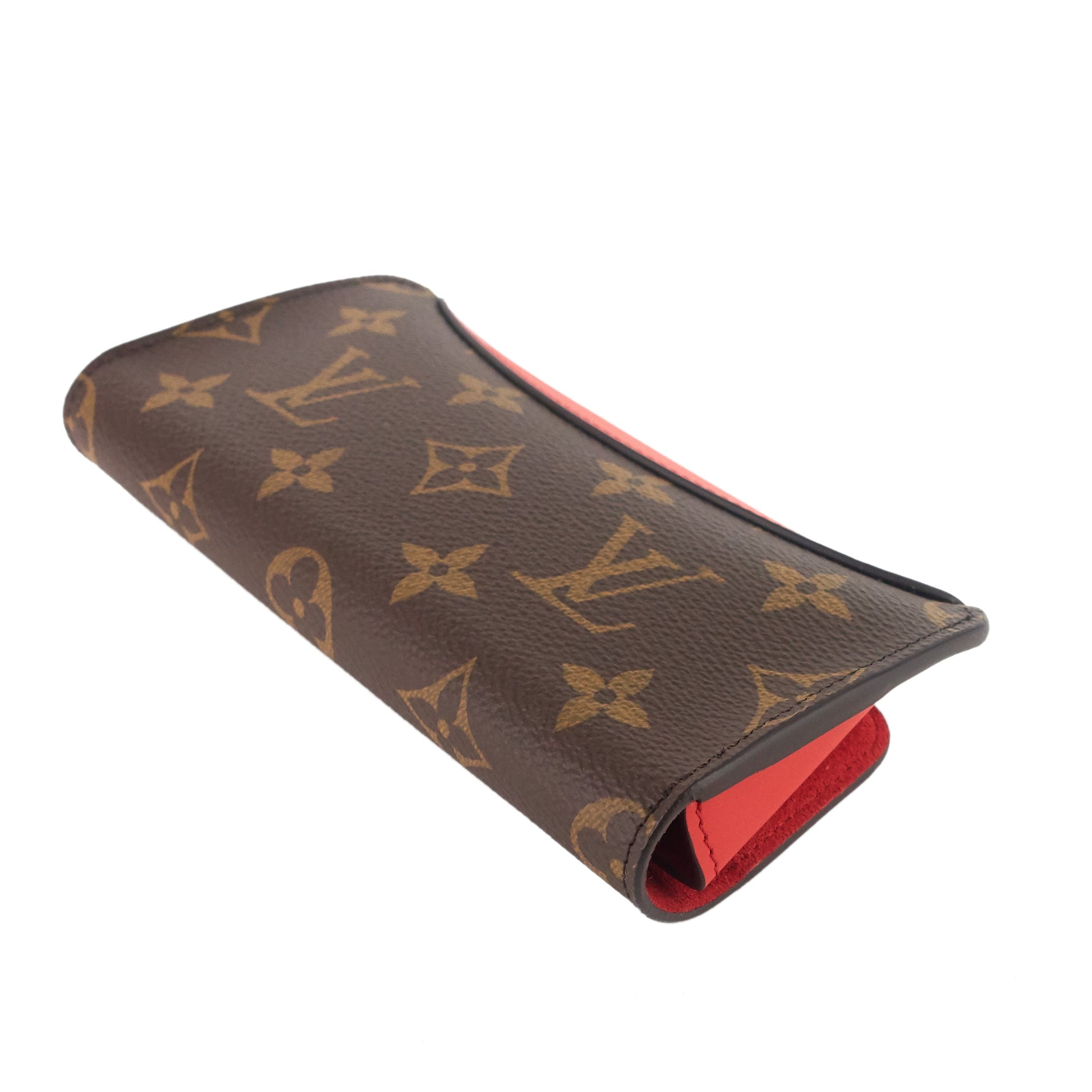 Louis Vuitton, Accessories, Louis Vuitton Woody Glasses Case Monogram  Canvas And Leather Brown Red