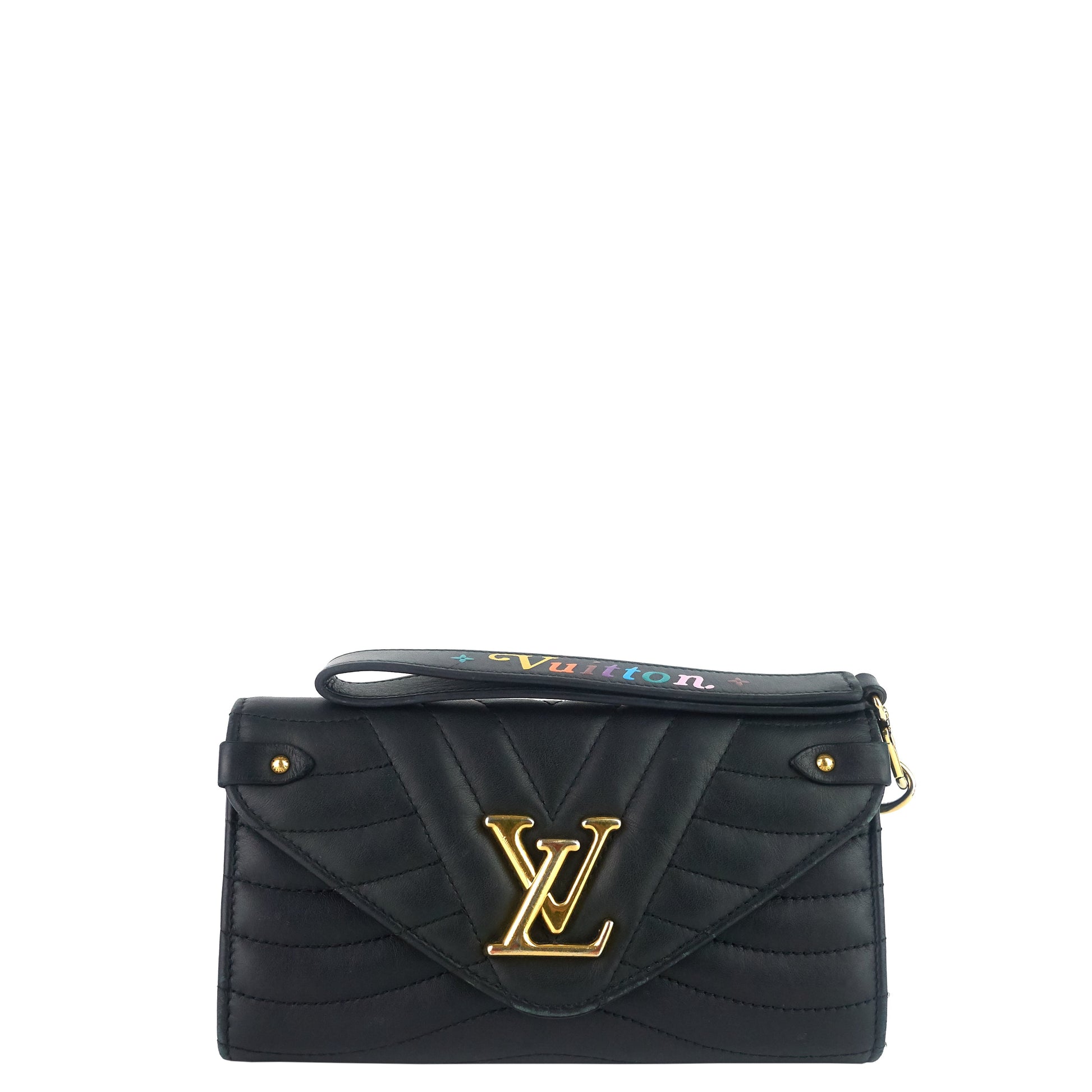 Louis Vuitton Black Calfskin New Wave Long Wristlet Wallet