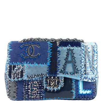 CHANEL Denim Patchwork Limited Edition Jumbo Flap Bag