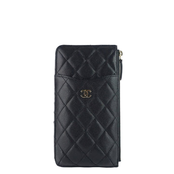 CHANEL Quilted Caviar Leather Classic Flat Wallet