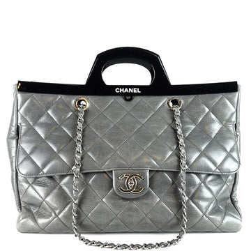 CHANEL Delivery Large Glazed Calf Leather Bag