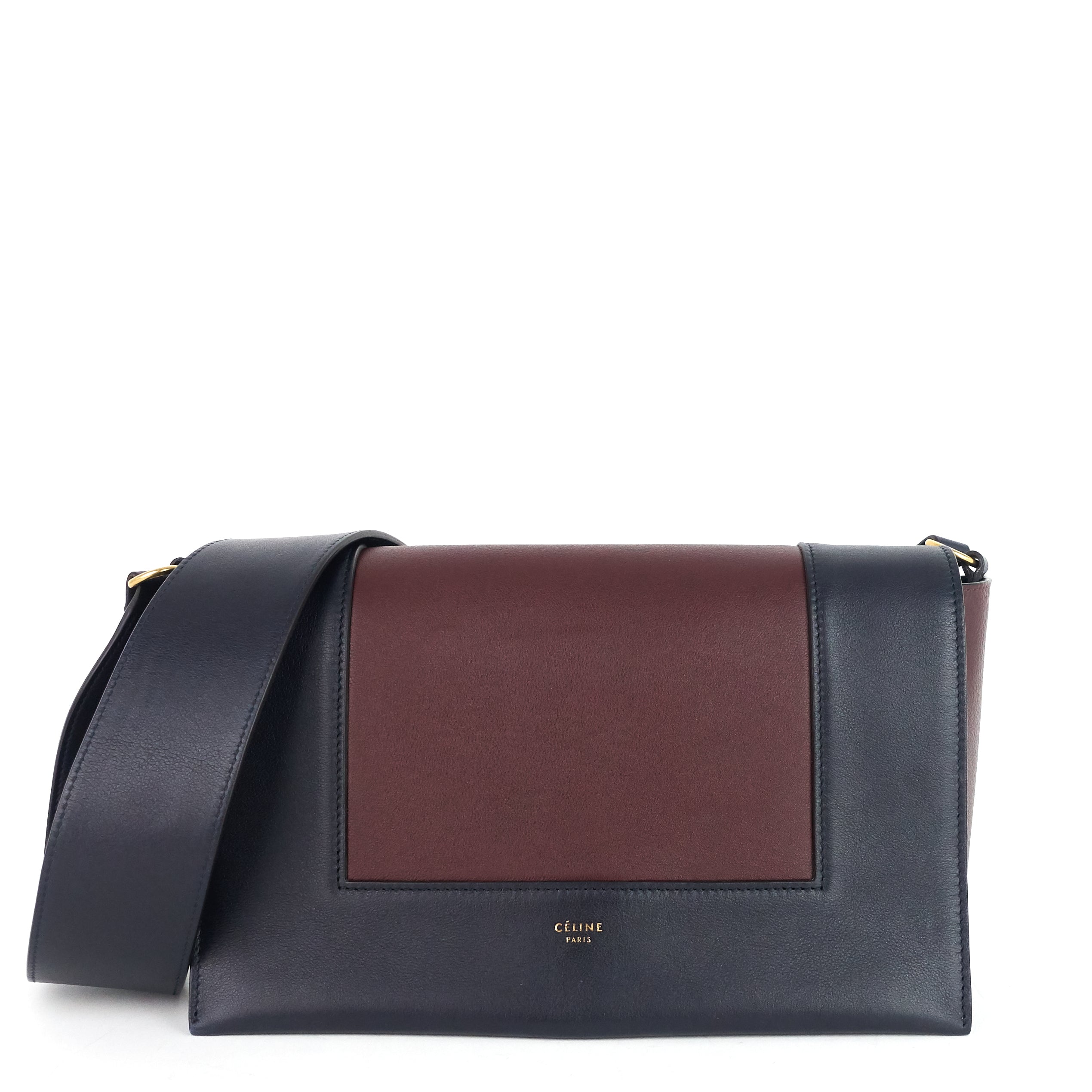 CELINE Frame Two Tone Calfskin Shoulder Bag