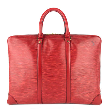 LOUIS VUITTON Porte-Documents Voyage Red Epi Leather Briefcase Bag